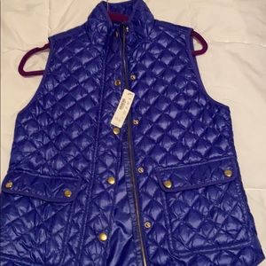 J Crew vest gold hardware royal blue